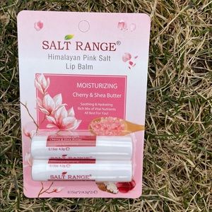 new himalayan pink salt set of 2 cherry and shea butter lip balm